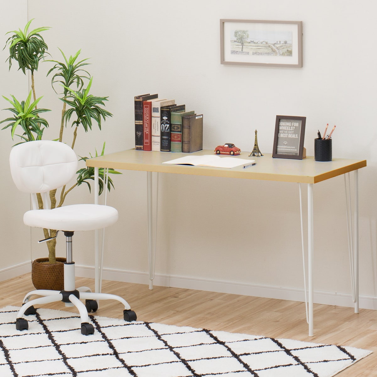 楽天市場】デスクプレフェセット (天板140MBR/ワイヤーレッグ69WH