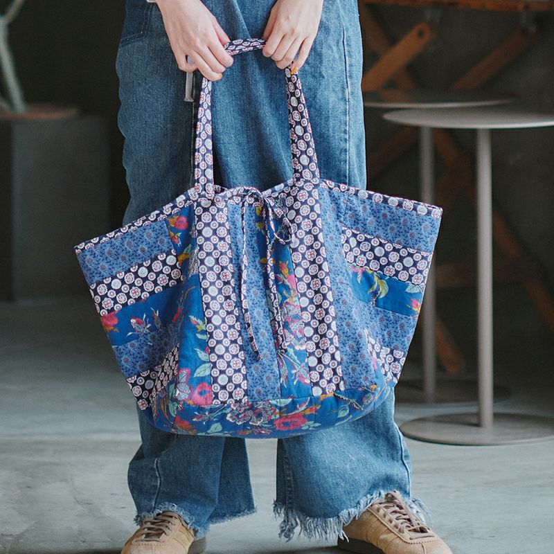 楽天市場】SOULEIADO リバーシブル対応 パッチワークキューブバッグ