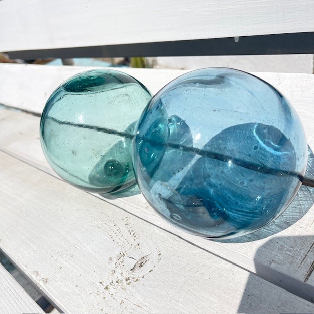 楽天市場】ビン玉、浮き球、浮き玉レトロガラス玉、約10cm2個「95mm