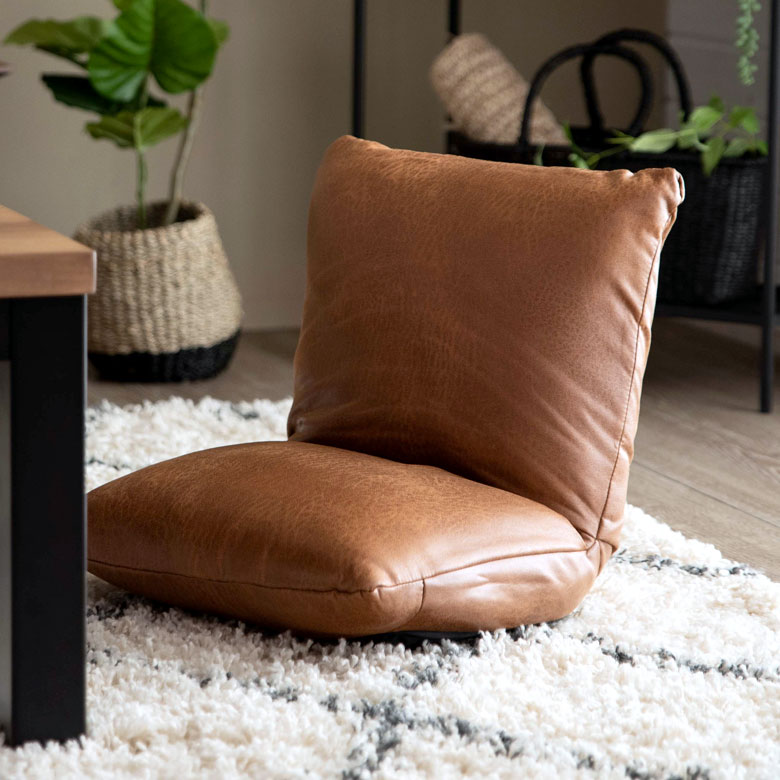 楽天市場】座椅子 フロアソファ キャメル ブラウン 1人掛け コンパクト