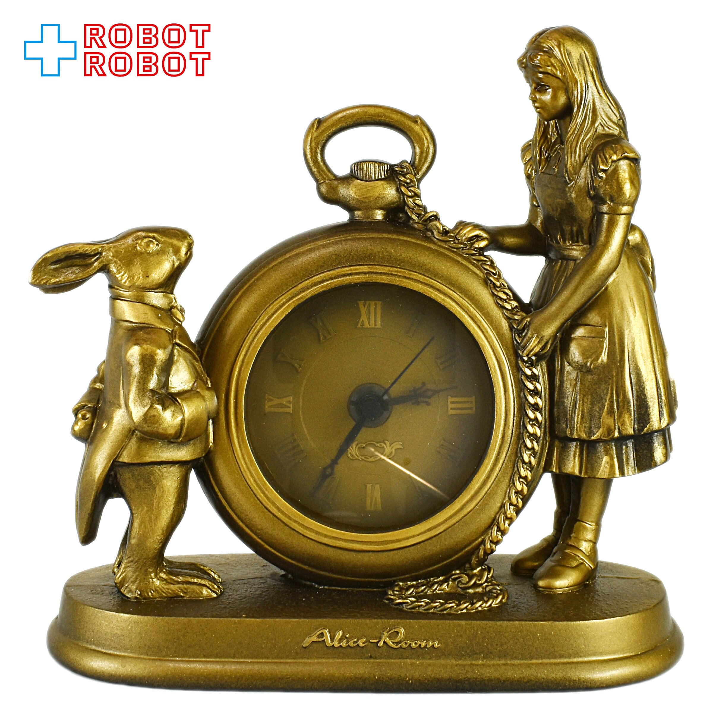 不思議の国のアリス アリスルーム 懐中時計型クロック ブロンズ 置時計