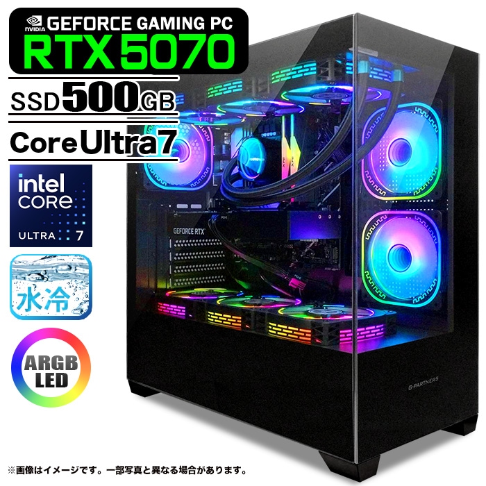 ゲーミングPC デスクトップパソコン GP-V3 ブラック ピラーレス