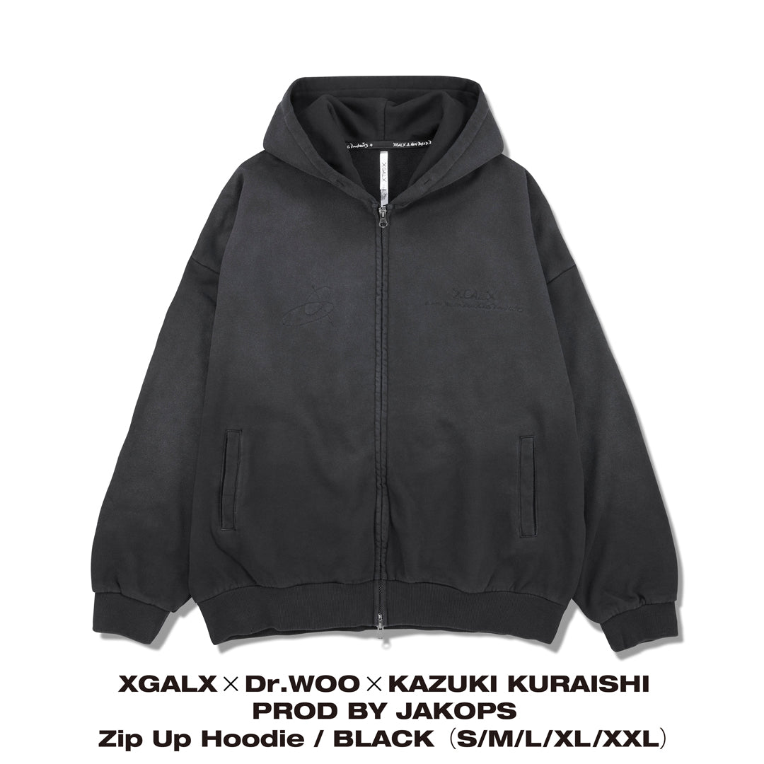 XGALX×Dr.WOO×KAZUKI KURAISHI PROD BY JAKOPS Zip Up Hoodie / BLACK