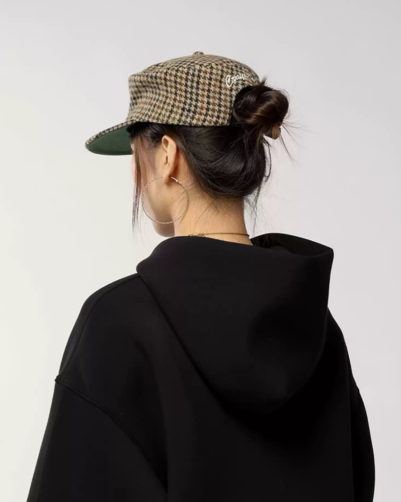 6cRAyon Pillbox Cap Houndstooth