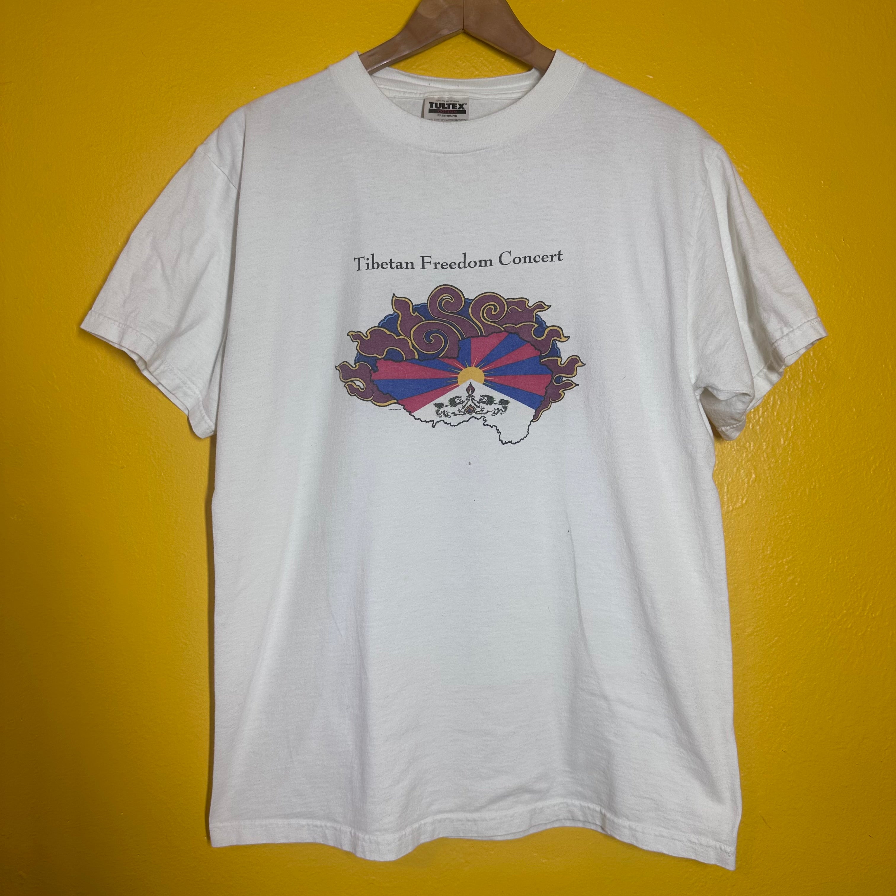 Vintage 1996 Tibetan Freedom Concert Tee Sz L Tultex Tag Bjork Foo