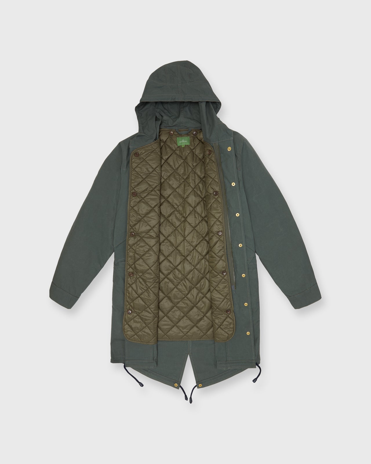Cashpad Fishtail Parka in Green Dry Waxed Poplin | Shop Sid Mashburn
