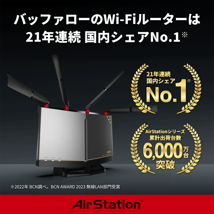 BUFFALO（バッファロー） Wi-Fi 6E(11ax)対応無線LANルーター 4803+