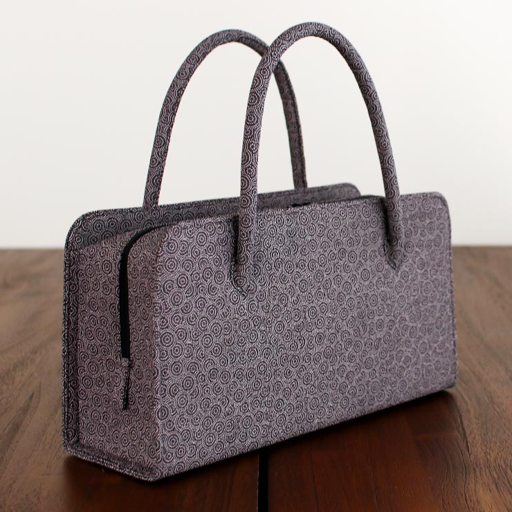 街着屋ノ江戸小紋 利休バッグ 縁重ね 黒鳶 日本製 茶席 結婚式 披露宴