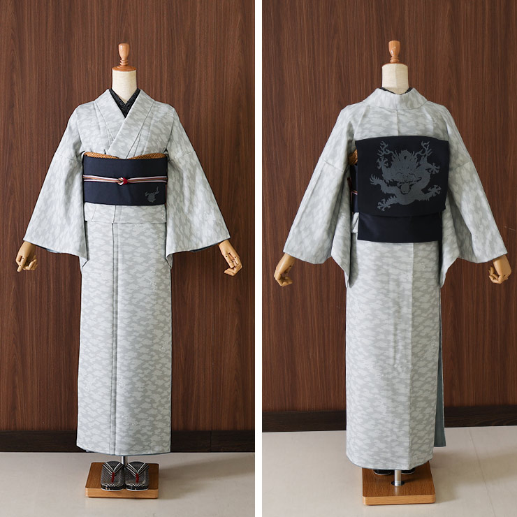 撫松庵 帯 一重太鼓袋帯 名古屋帯 龍フロッキー クロ 102-110-002-88