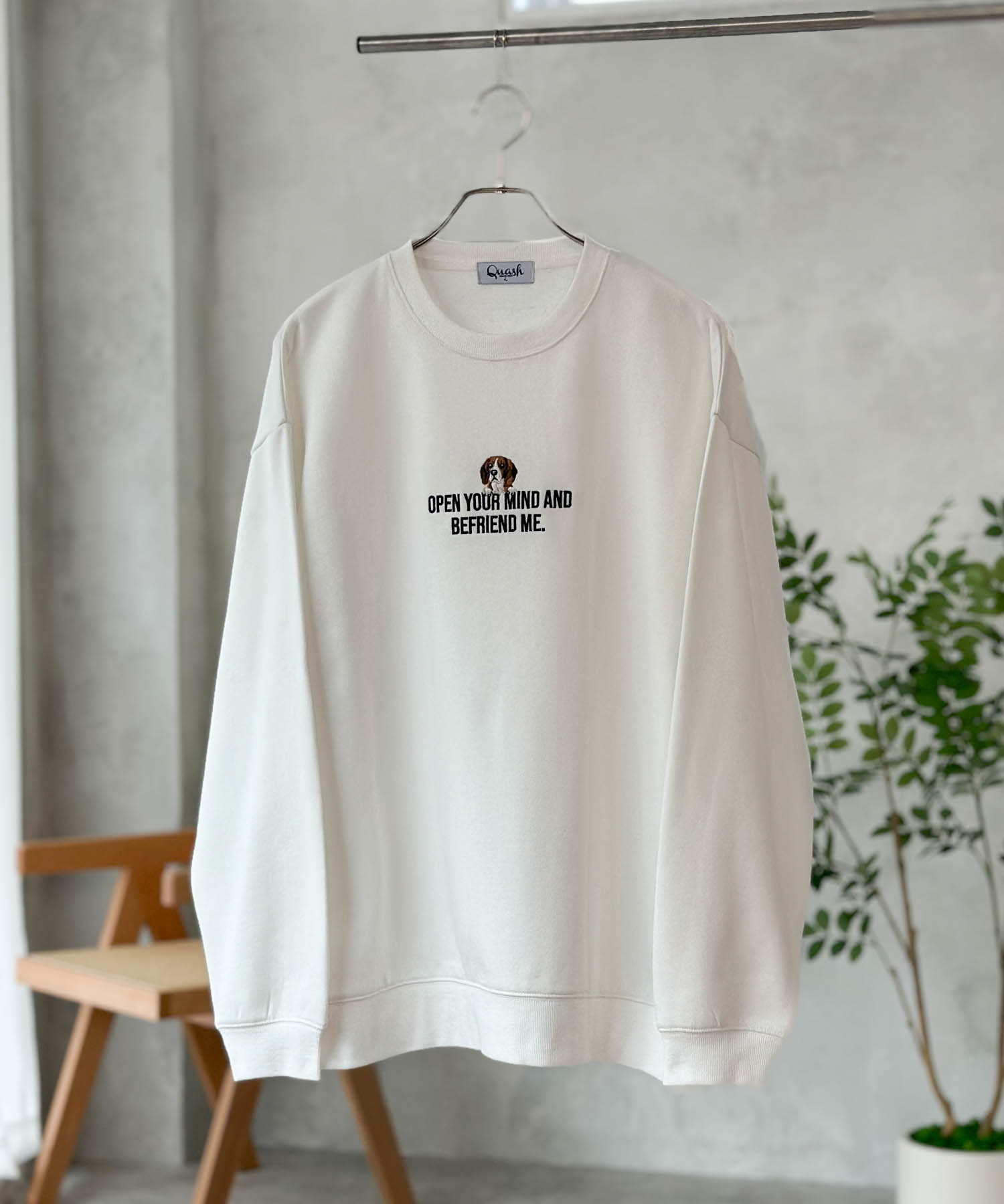 Quash（クアッシュ） トレーナー メンズ 綿混 ユニセックス 動物 イヌ