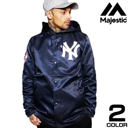 MAJESTIC（マジェスティック） コーチジャケット サテン スタジャン