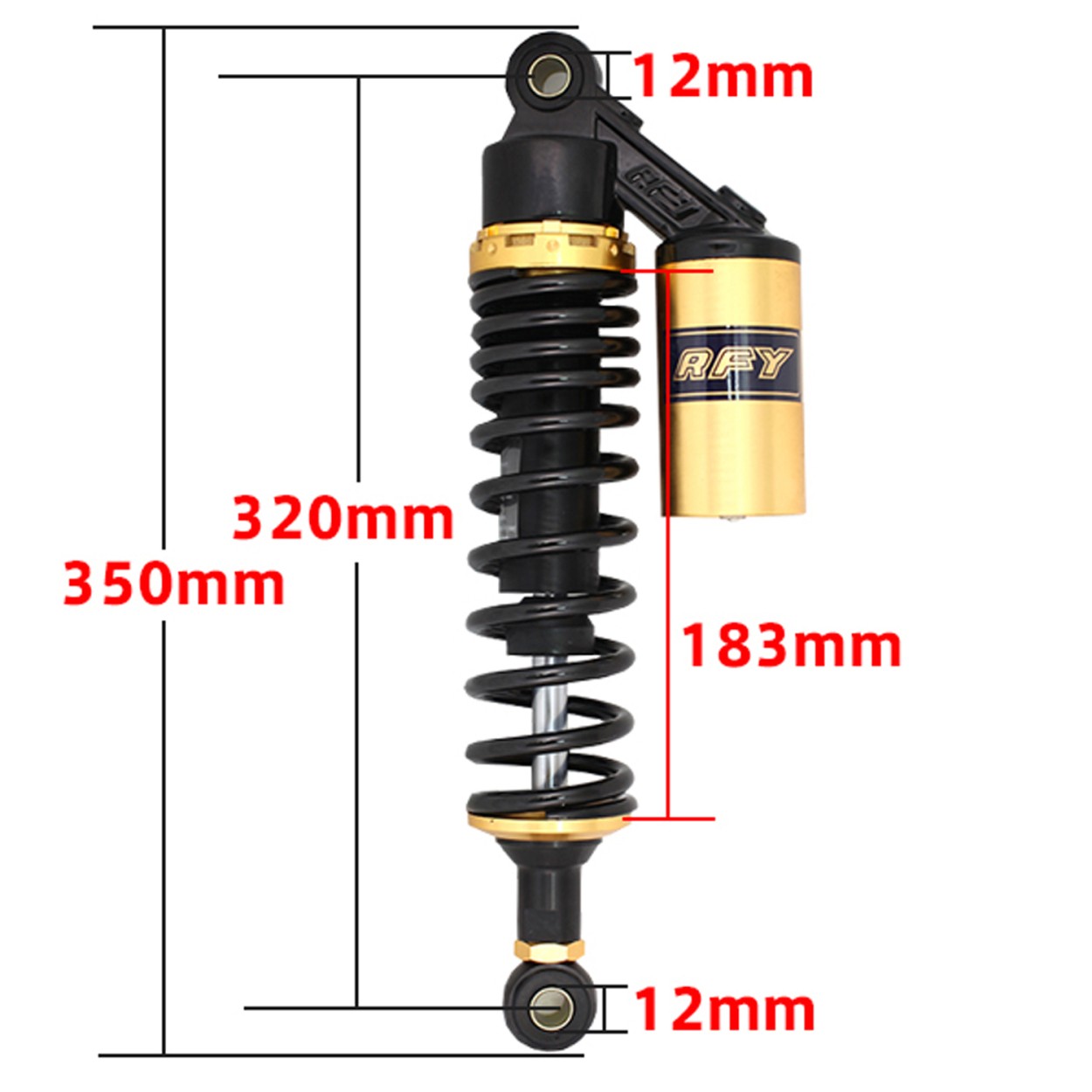 サスペンション タンク付 2本セット 長さ調整可能 320mm-325mm リア