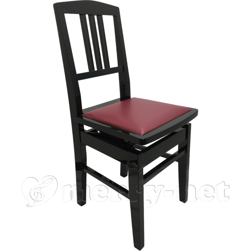 背もたれ付き ピアノ椅子 座面エンジ NO5 イトマサ トムソン椅子