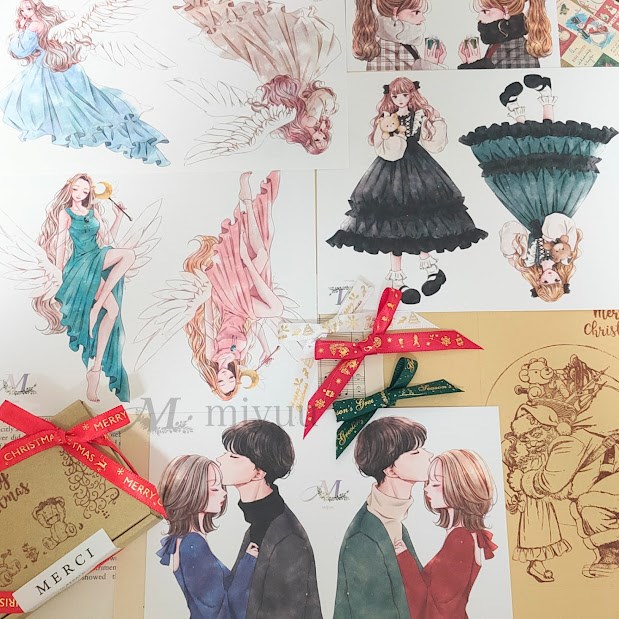 コラージュ 人物 ステッカー セット おしゃれ シール 女の子