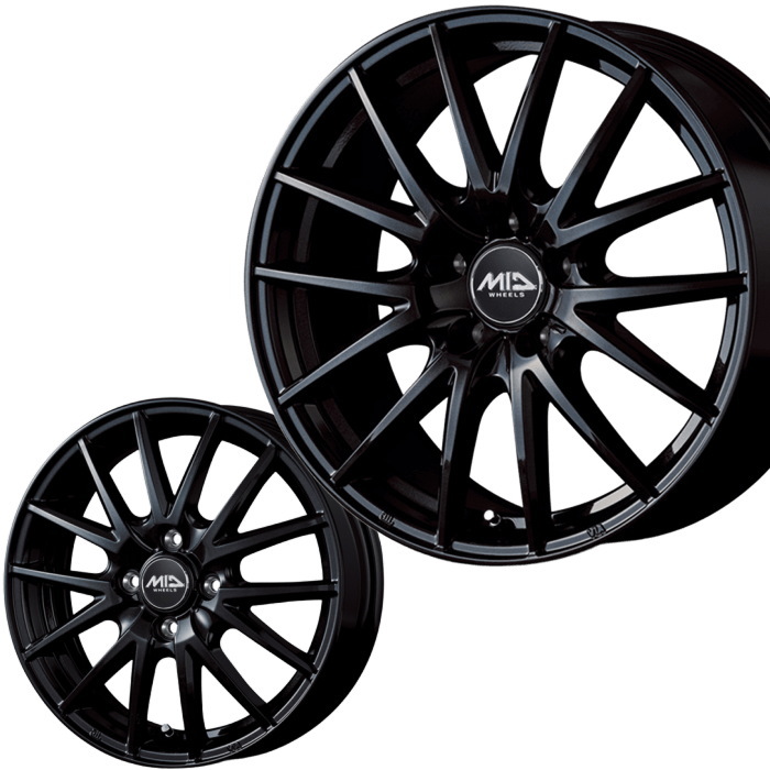 マルカサービス 15インチ 4穴 100 5.5J シュナイダー SQ27 メタリック