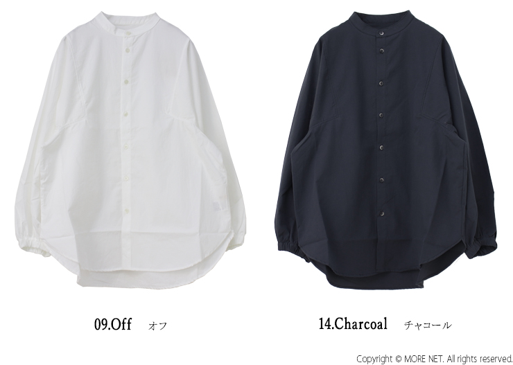 NARU（ナル） 近江晒50sブロード 袖ボリュームシャツ 652900 ブラウス