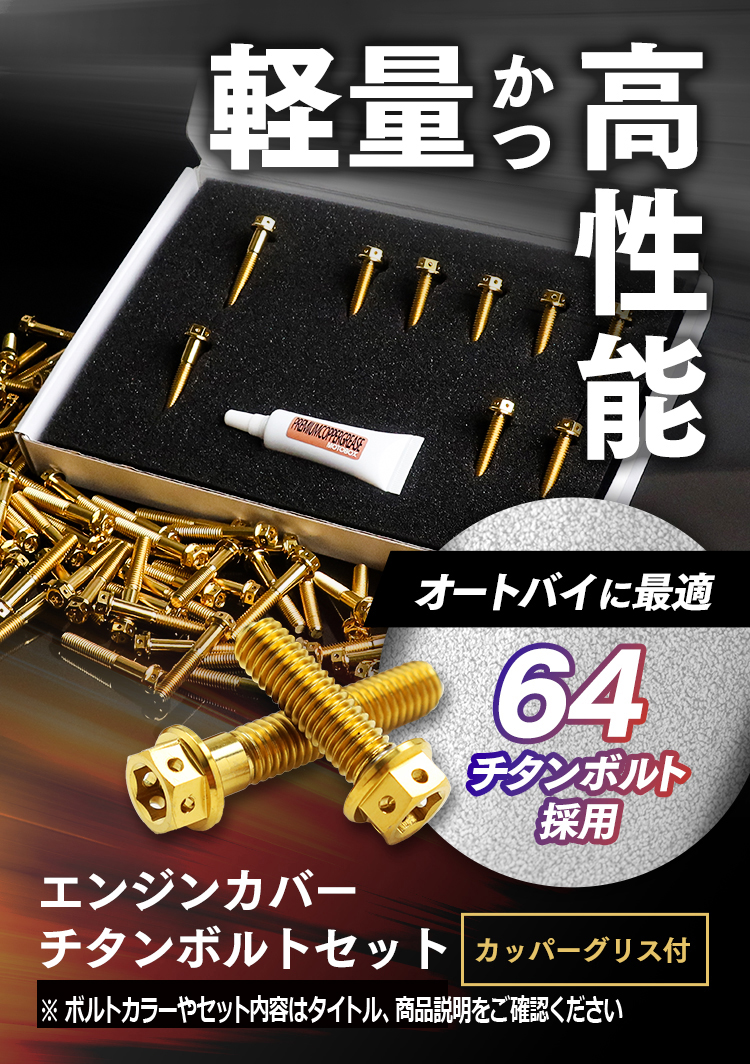 ▽NSR50 AC10 チタンボルトセット クラッチエンジンカバー レース