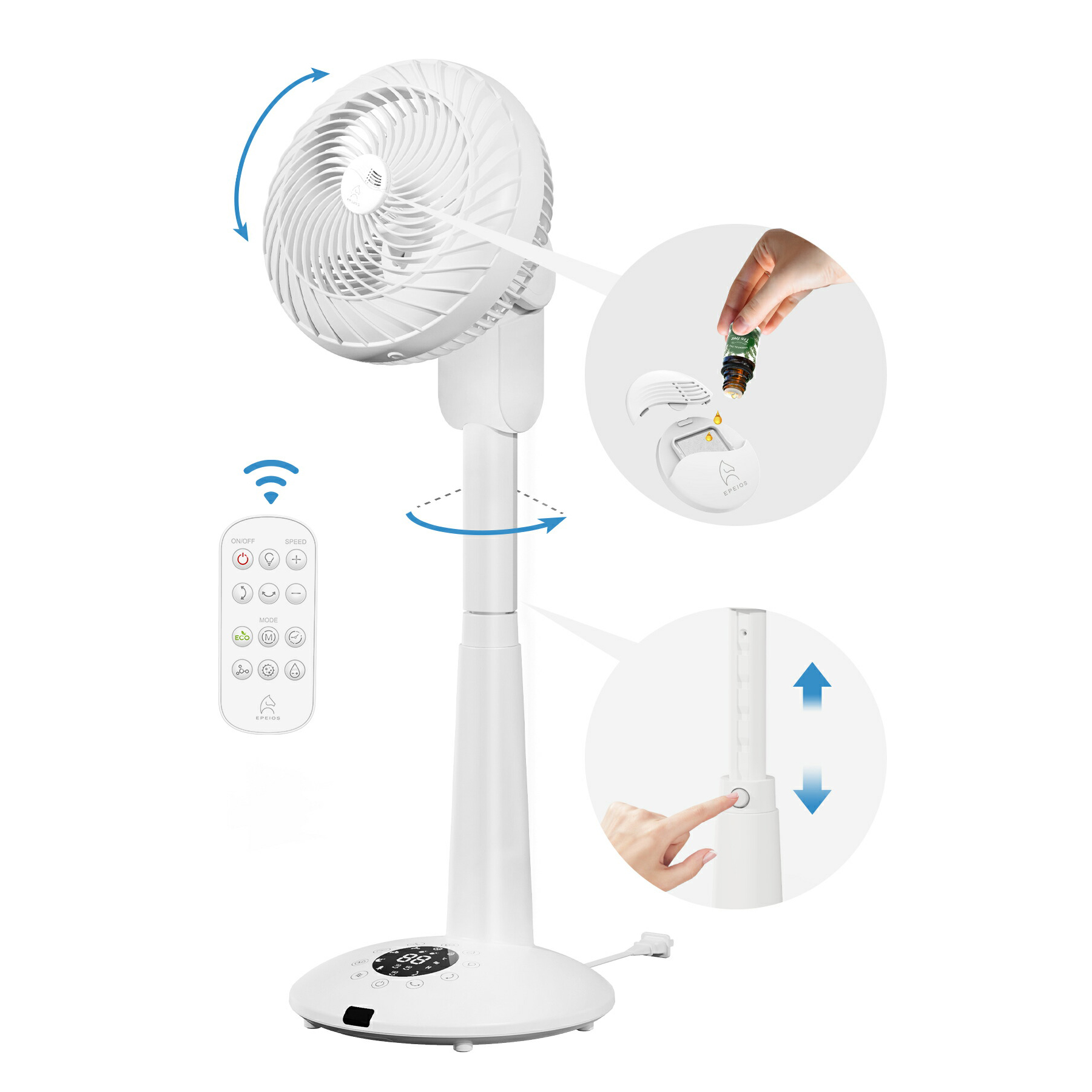 EPEIOS（エペイオス） 扇風機 サーキュレーター 冷風機 DCモーター