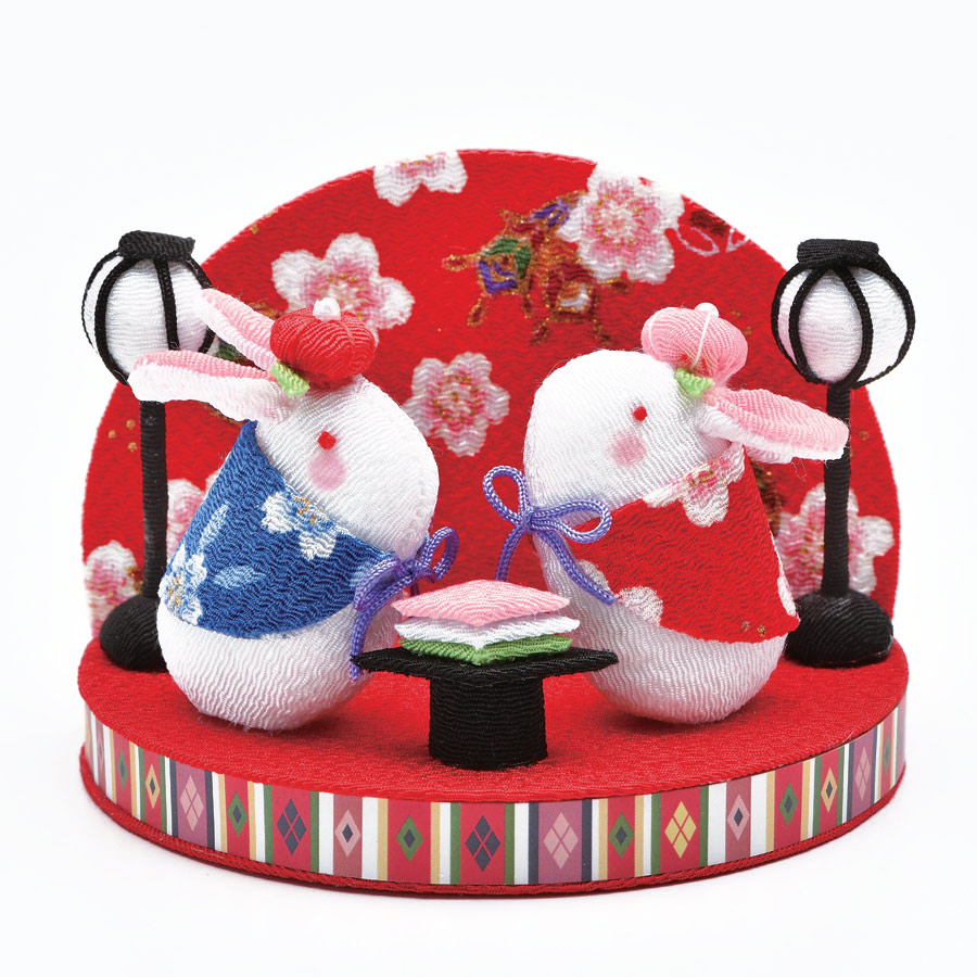 雛人形手作りキット ちりめん細工 はんなりうさぎ : 布がたり ヤフー店