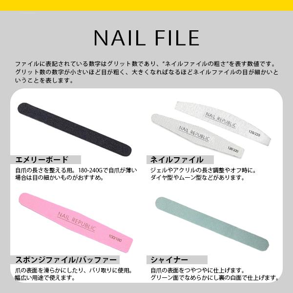 NAIL REPUBLIC スポンジファイル ネイルファイル 100/180 1本 ネイル