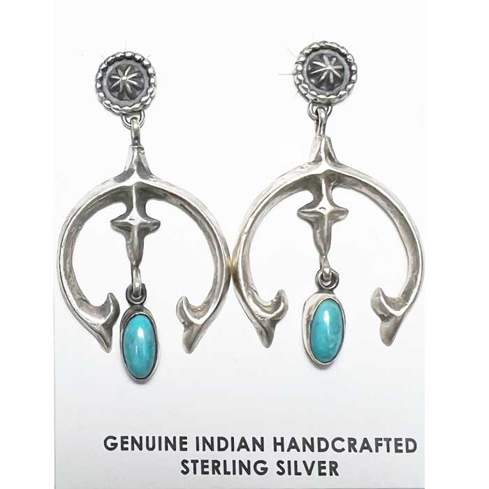 インディアンジュエリー ターコイズ コンチョ ナジャ ピアスINDIAN