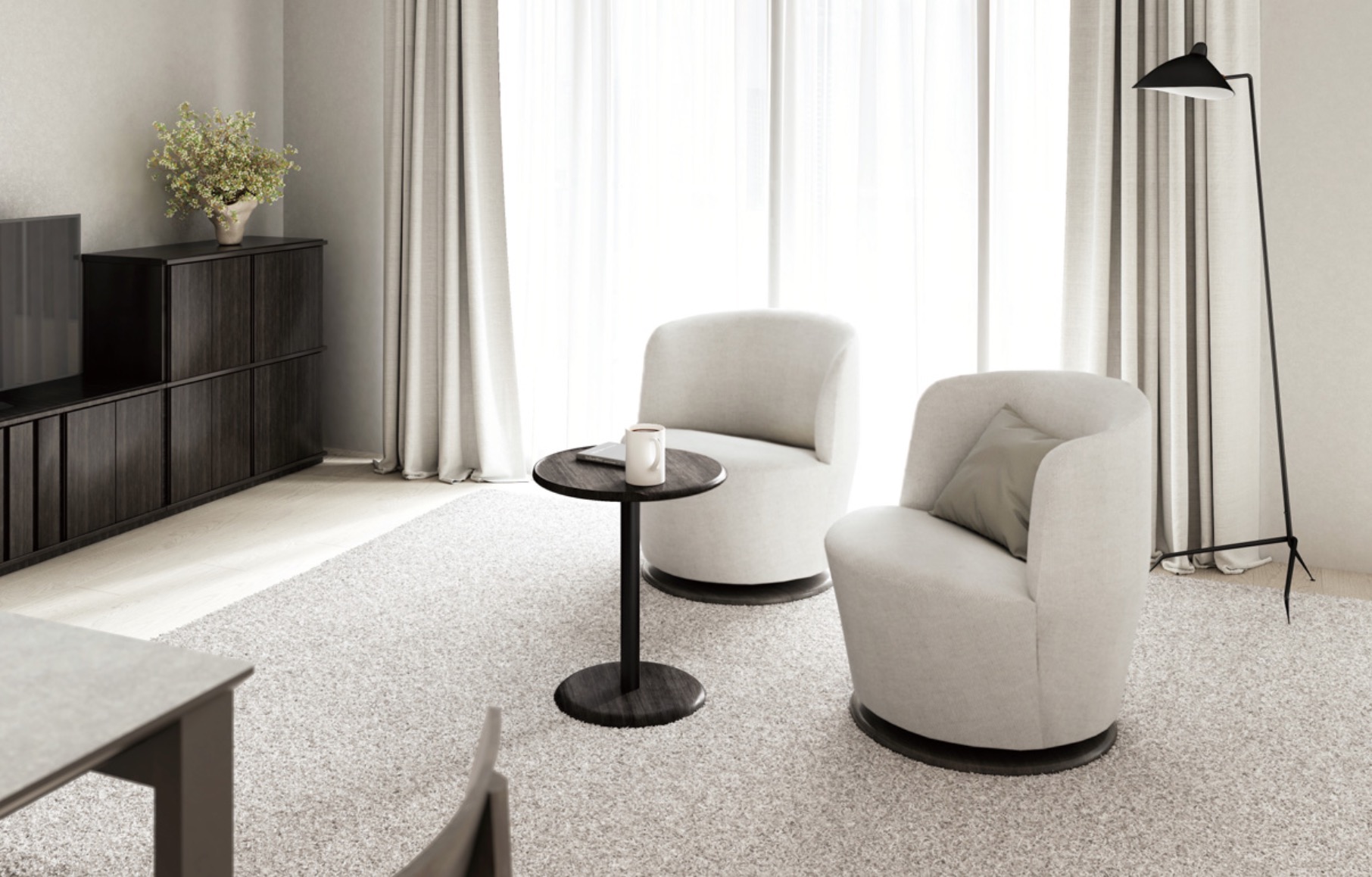 カリモク家具（KARIMOKU FURNITURE） カリモク 肘掛椅子（回転式