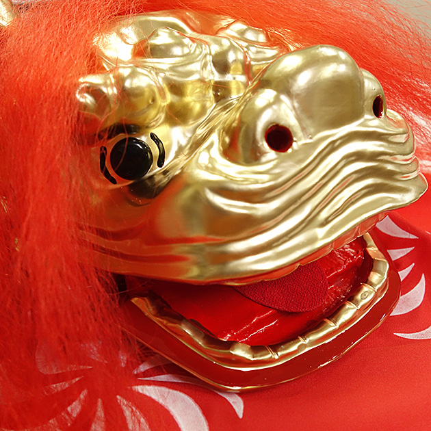 連獅子 赤 親獅子 手獅子 日本舞踊小道具 舞台用 連獅子の子 : ODORI