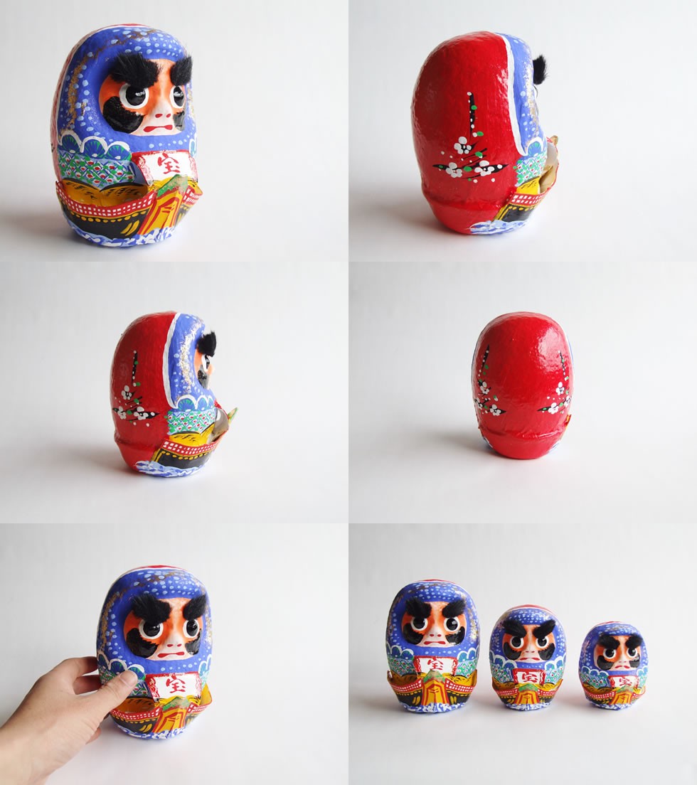 郷土玩具 民藝 宮城県 仙台張子 松川だるま 宝船 5寸 : おまめ - 通販