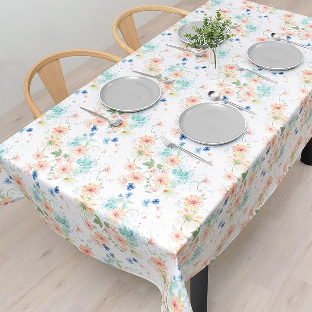 テーブルクロス 140cm×210cm ラミネート 花柄 北欧 防水 撥水 はっ水