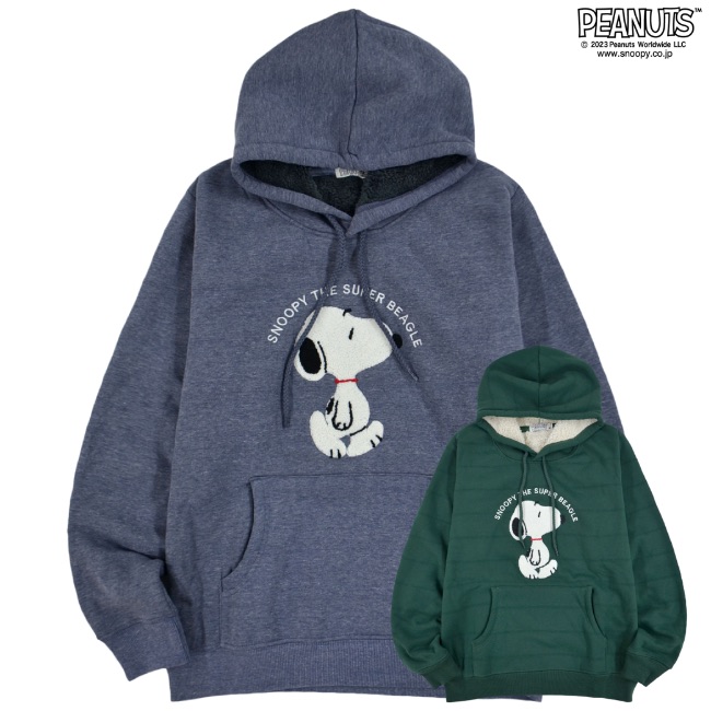 SNOOPY（スヌーピー） パーカー 刺繍 ボア トップス 長袖 冬 SNOOPY