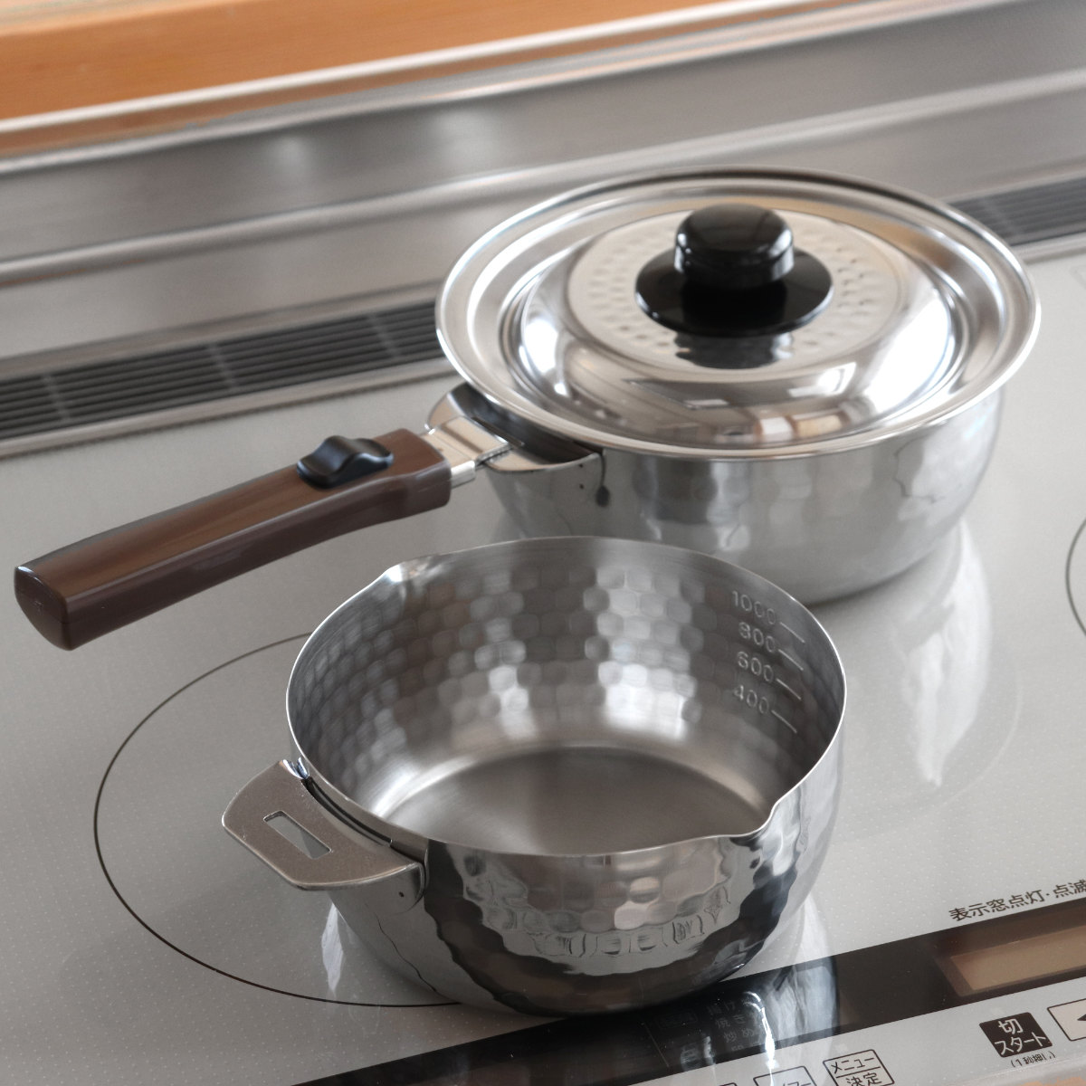 ヨシカワ 雪平鍋4点セット 16cm 18cm IH対応 蓋付き 着脱式ハンドル