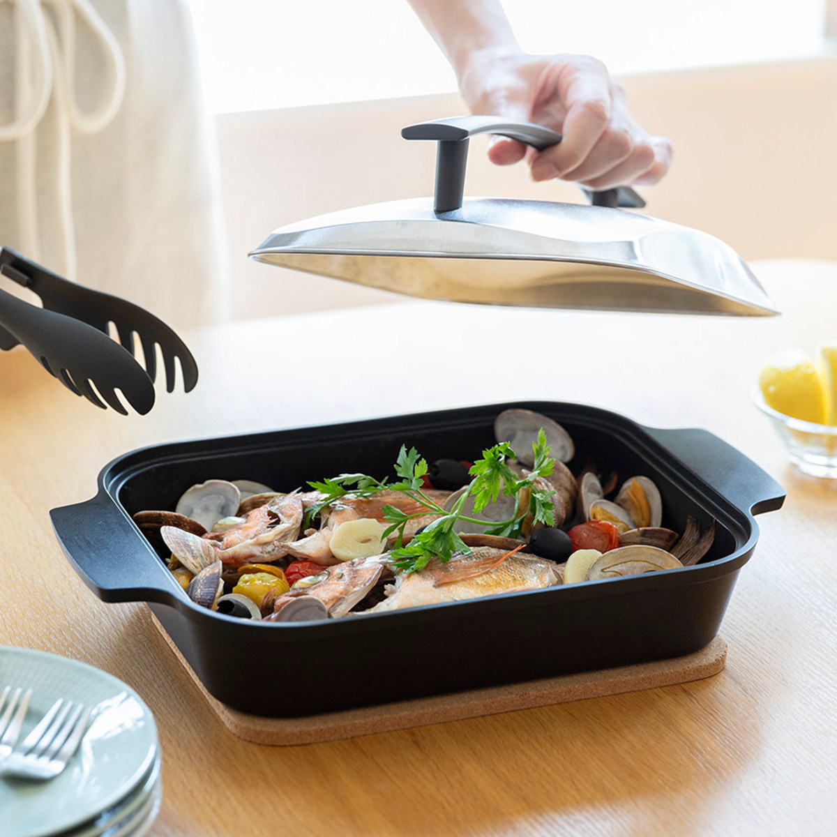 レイエ Leye グリルパン IH対応 蓋付き 日本製 スチームグリル