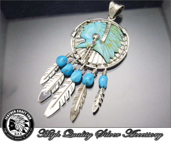 インディアンジュエリー ペンダントトップ シルバー925×ターコイズ