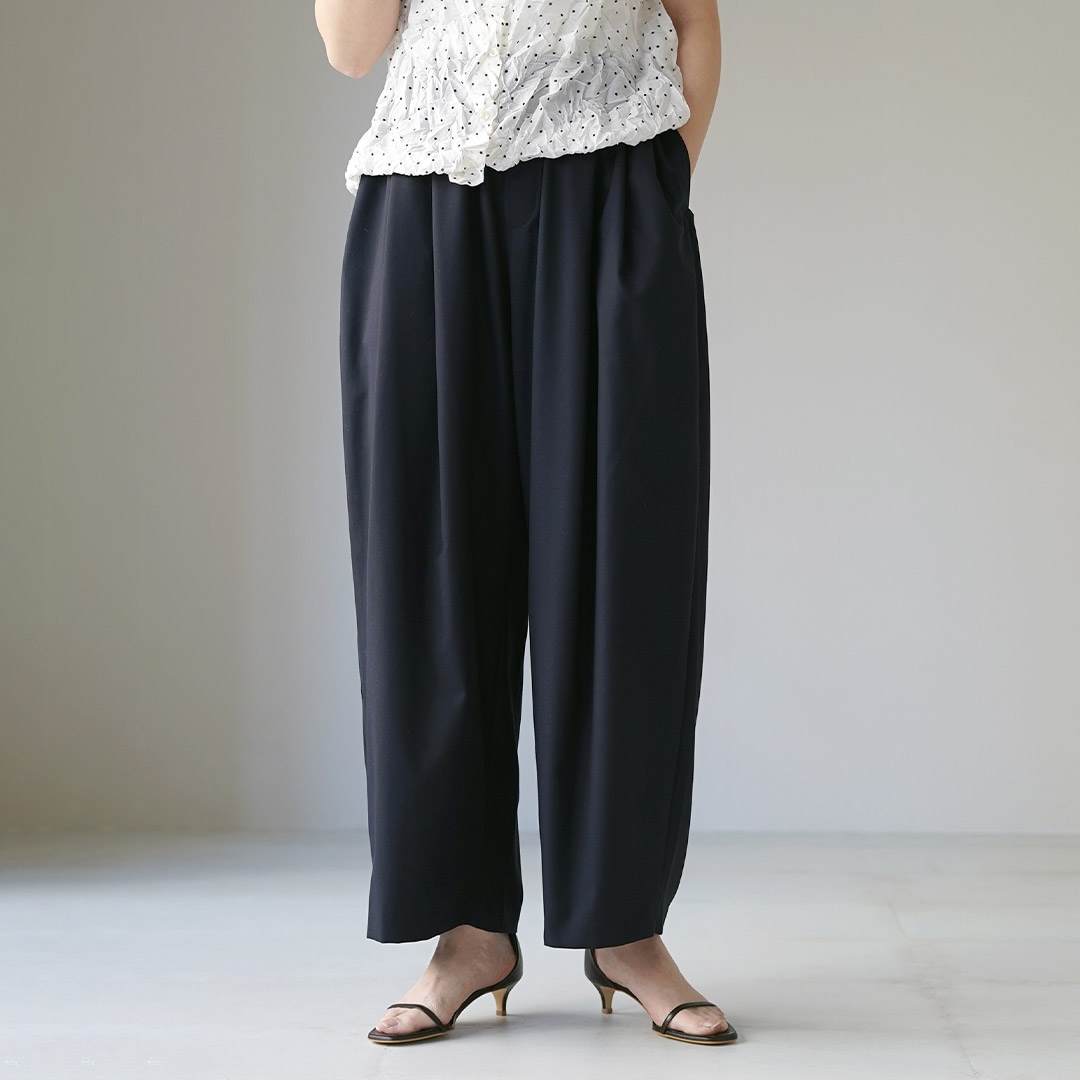 mizuiroind（ミズイロインド） ワイド タック パンツ 日本製