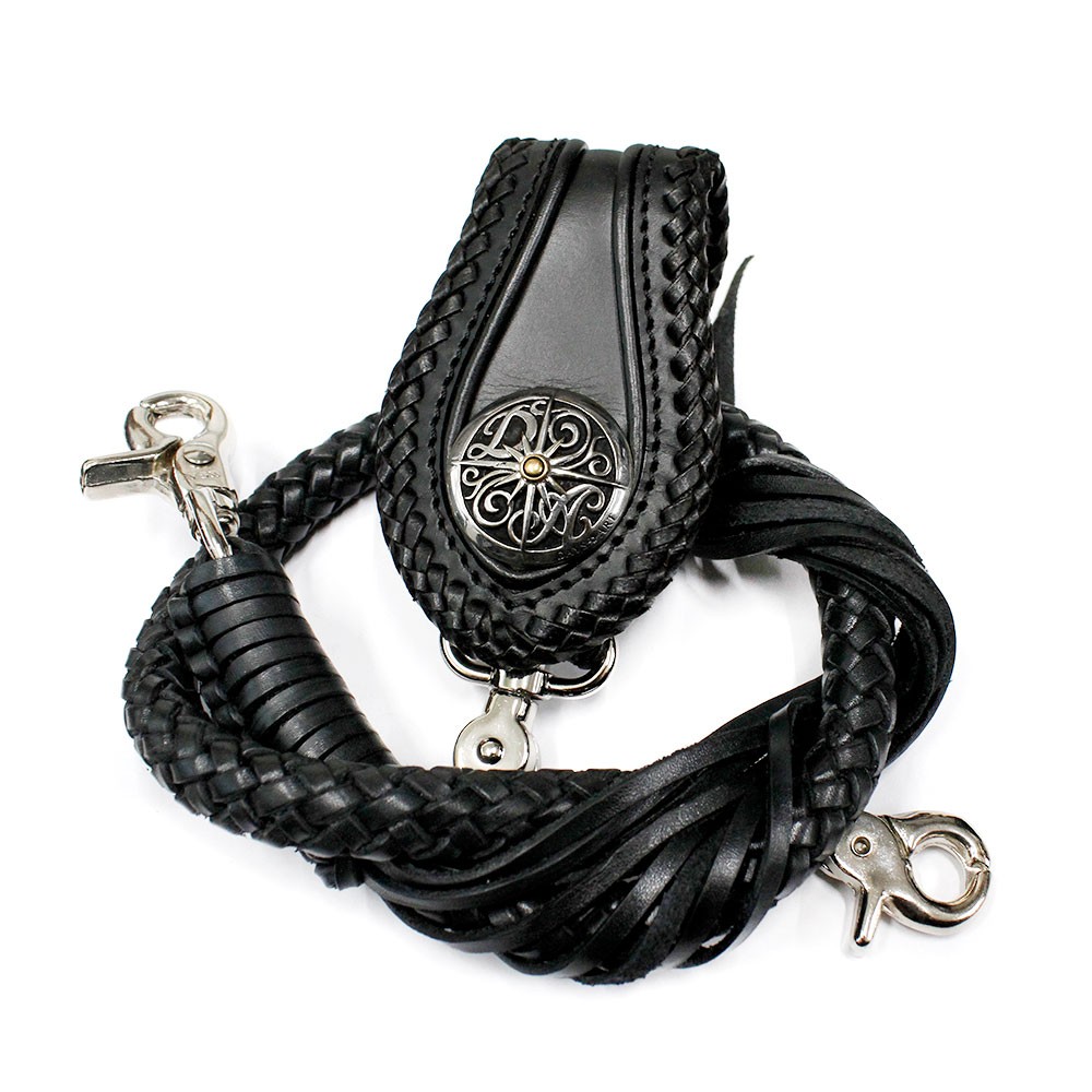 ベルトループ キーホルダー 8本編みウォレットチェーンセット ダブル