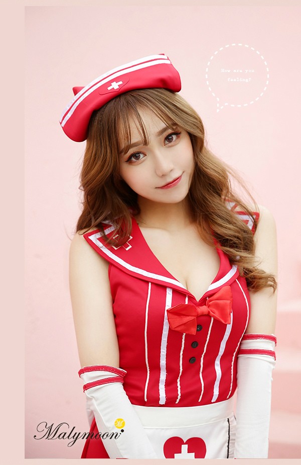 ナース イベント レディースMalymoon(マリームーン)レッド＆ブルー