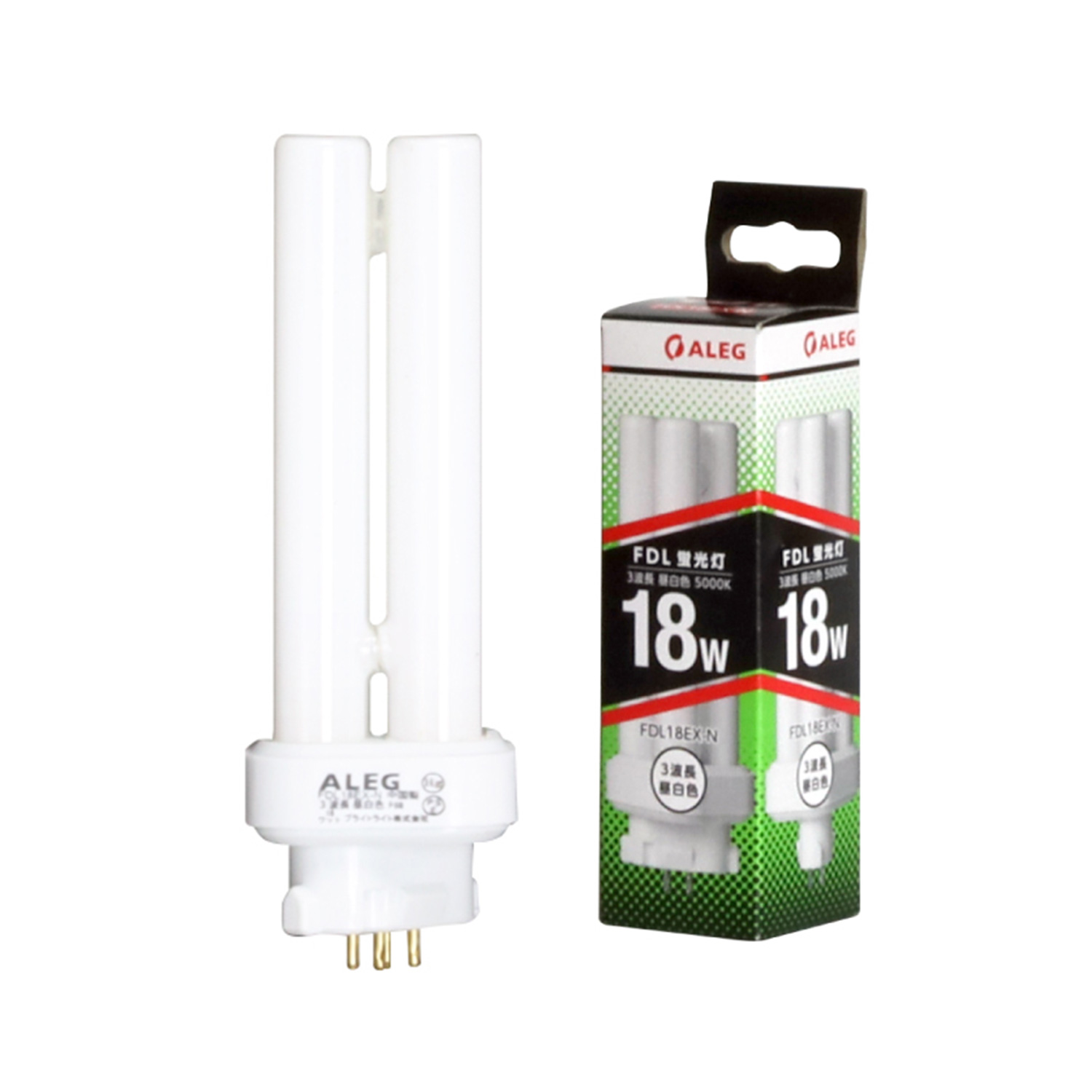 蛍光灯 蛍光ランプ コンパクト蛍光灯 電球色 昼白色 長寿命 3波長 18W