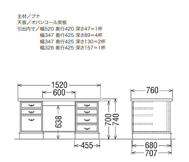 カリモク家具（KARIMOKU FURNITURE） カリモク コロニアル 書斎デスク