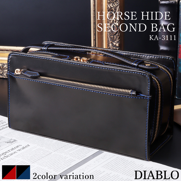 DIABLO セカンドバッグ メンズ クラッチバッグ 大きめ 持ち手 オフィス