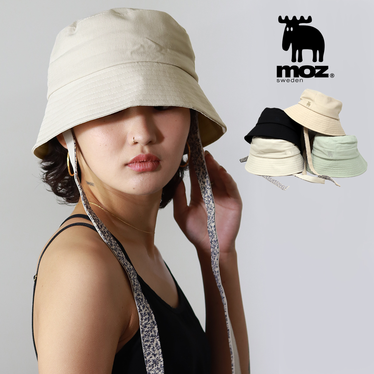 moz（モズ） バケットハット バケハ レディース ハット 小花柄 リボン