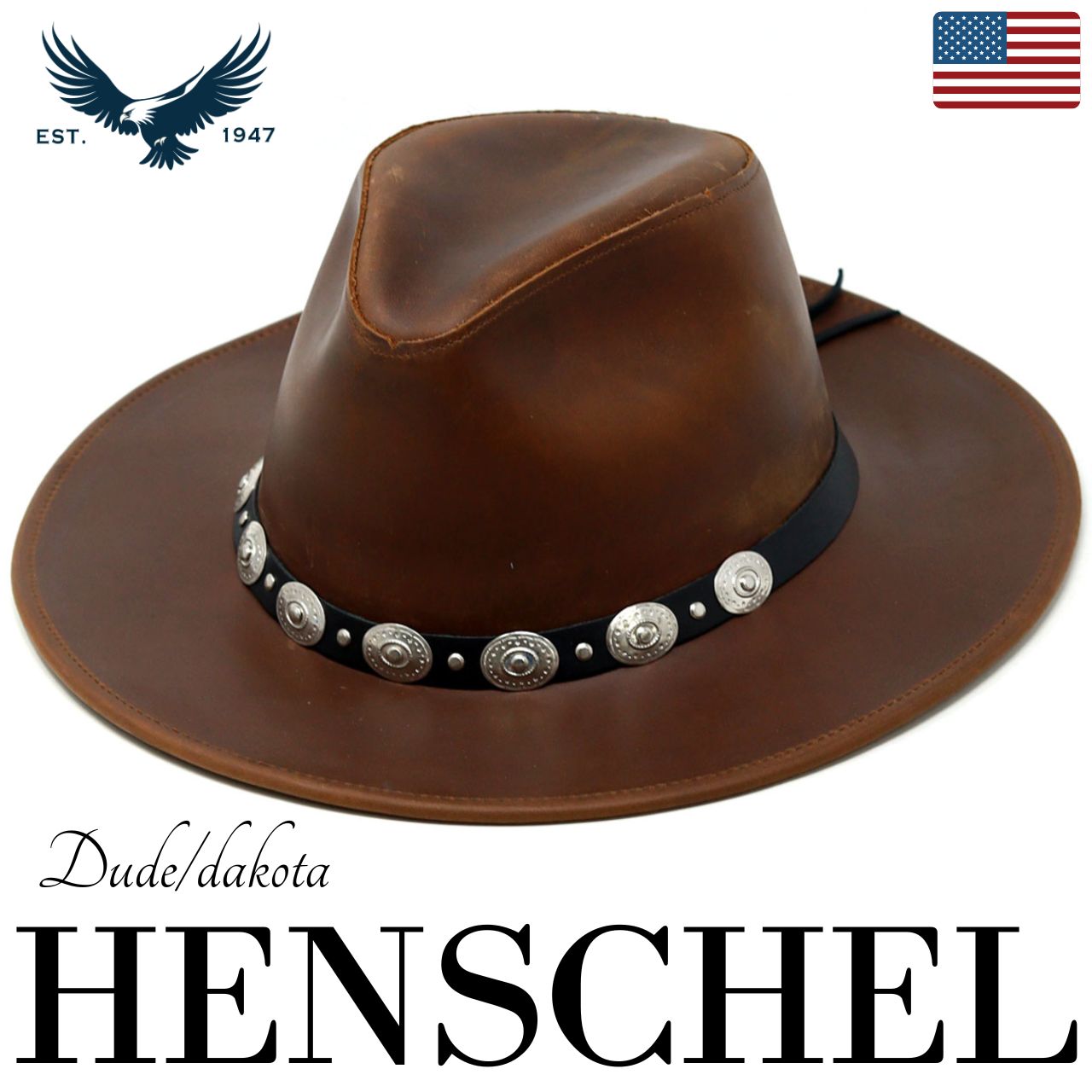 ハット レザー カウボーイハット 牛革 ヘンシェル アメリカ HENSCHEL