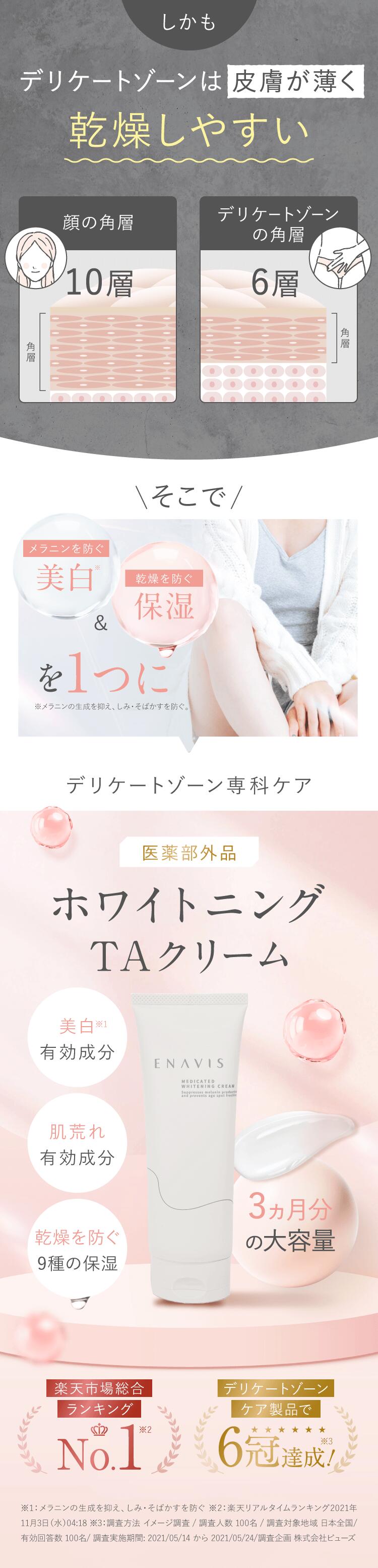 ENAVIS（エナビス） 美白 クリーム 薬用 デリケートゾーン 黒ずみ 全身