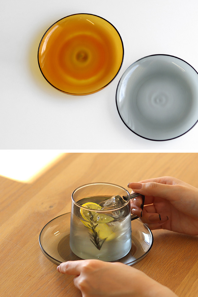 SKON スコン グラスマグ スクエア＆プレートセット(カップ ソーサー