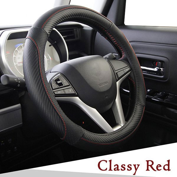 錦産業 ハンドルカバー 軽自動車 本革 ジェニュインカーボン ssサイズ