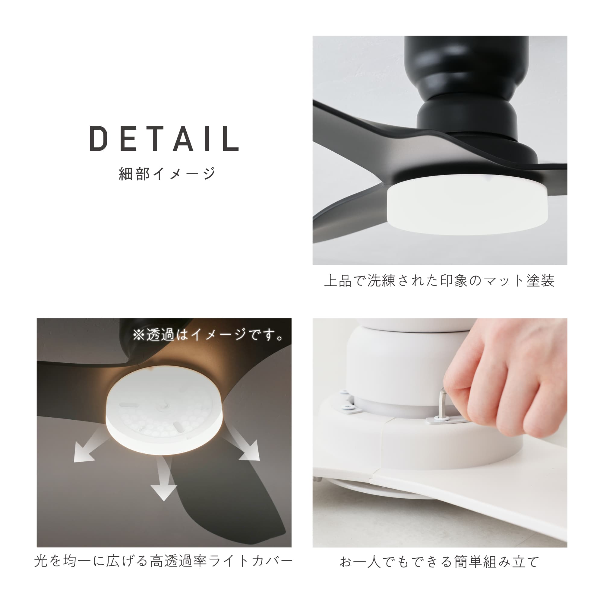 VENTOTA シーリングファンライト リモコン付き 天井 調光調色 5段階