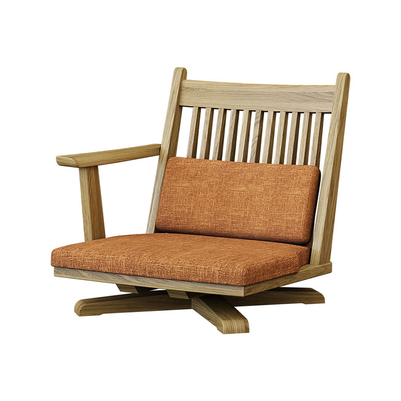 未来商会 回転 座椅子 肘掛け付き 1脚 木製 天然木 和風 和モダン