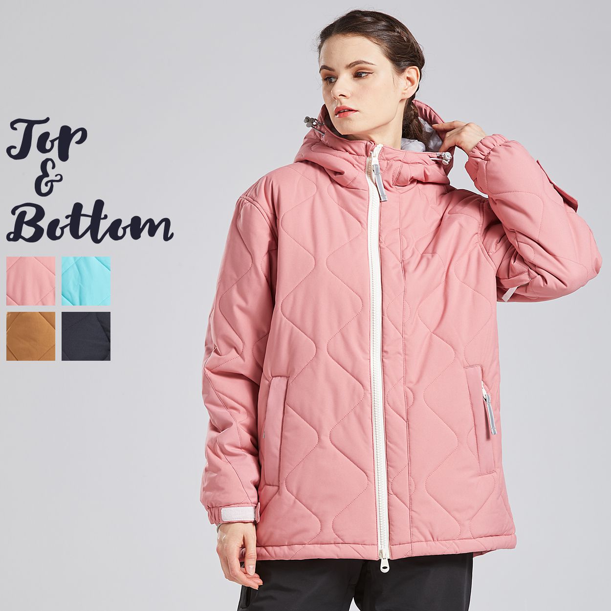 スノーボードウェア スキーウェア レディース 上下セット キルト