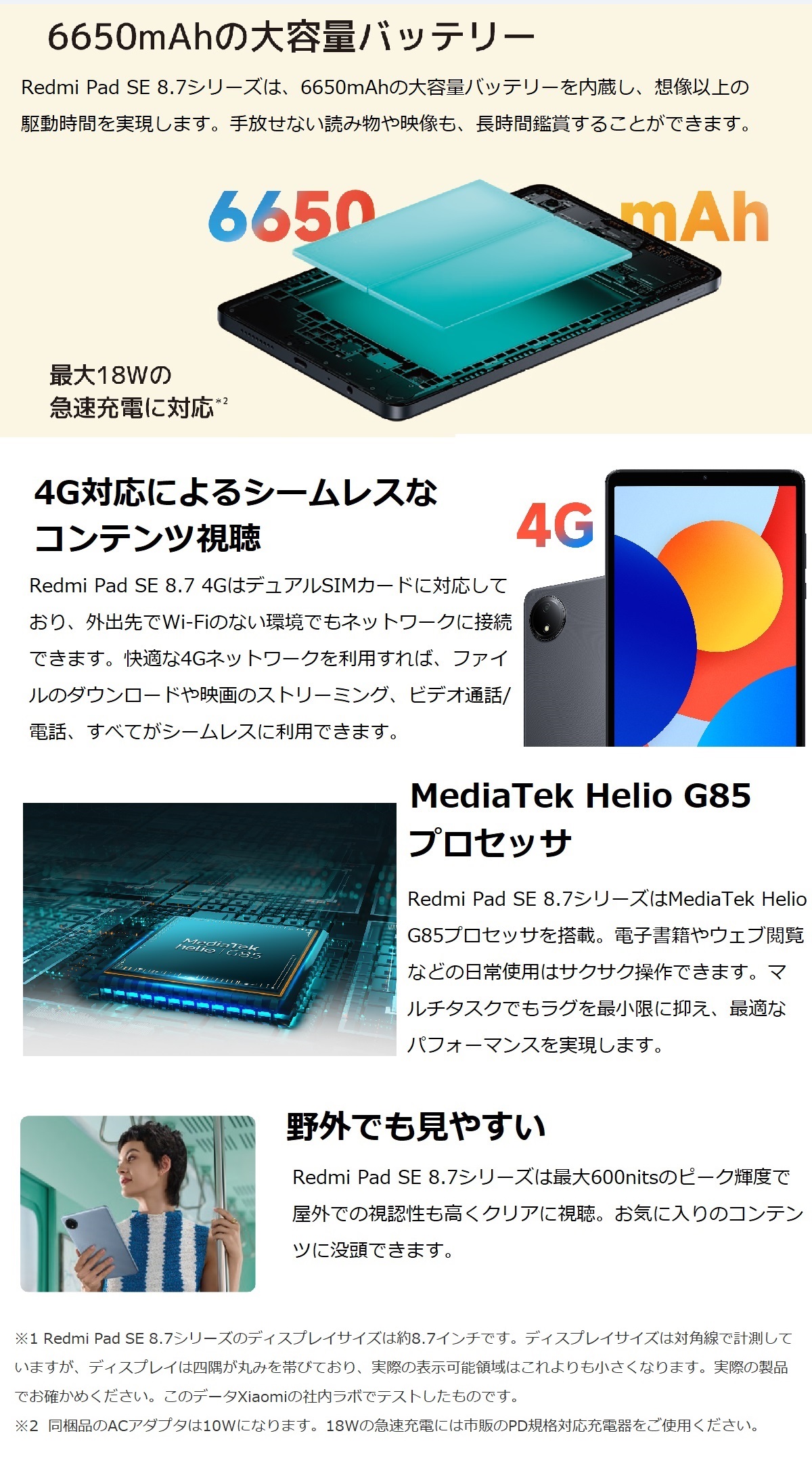 Redmi Xiaomi シャオミ Pad SE 8.7 4G グラファイトグレー イオン