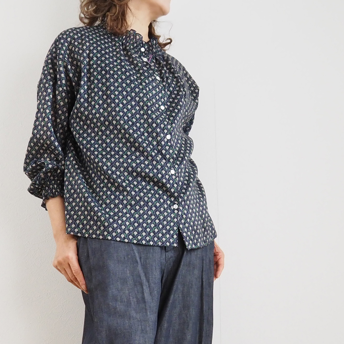 sosotto（ソソット） リバティ ブラウス 2wayシャーリングブラウス