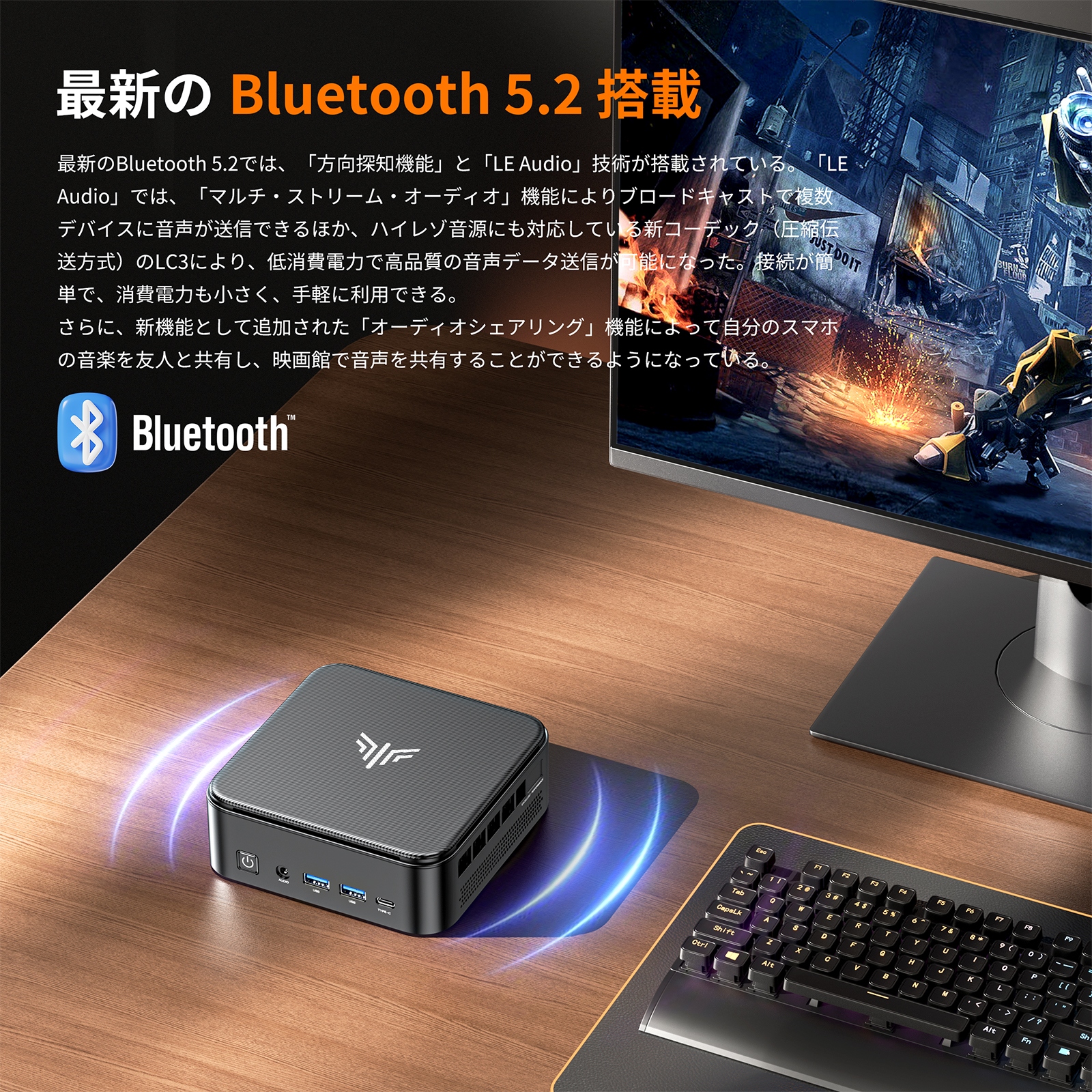 Nipogi ゲーミング AMD Ryzen5 7430U ミニpc 新版小型ゲーミングpc